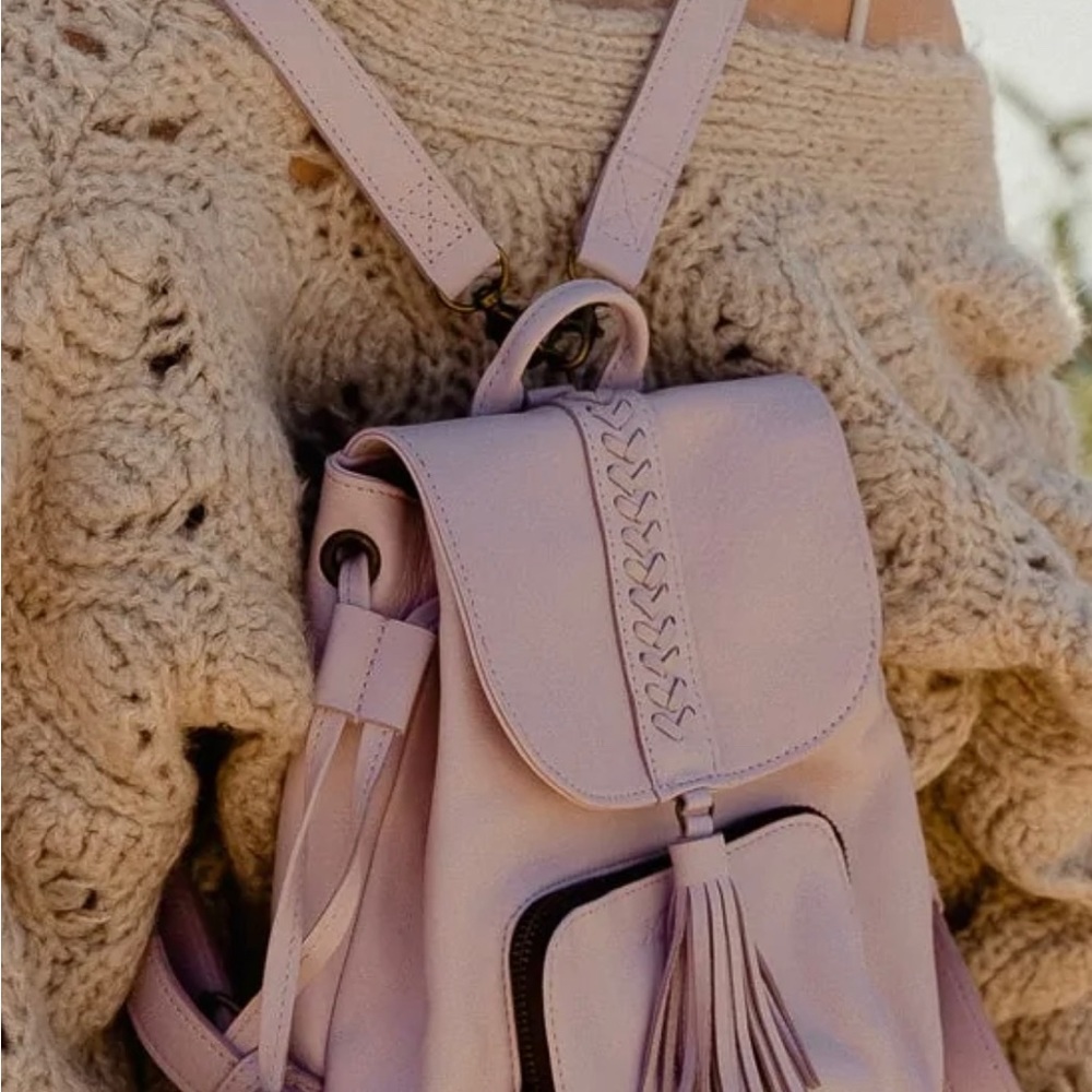 New Nena & Co Mini Leather Backpack - Lavender - Picture 5 of 9